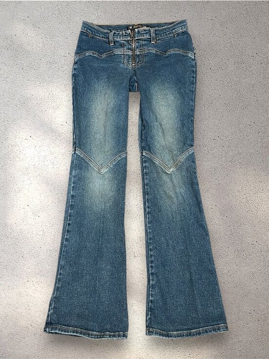 Serfontaine Denim - VTG Serfontaine Easy Rider Bootcut Jeans Women's 28 Low Rise Flare Designer Y2K